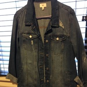 Bp oversized distressed jean jacket